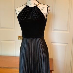 Formal velvet and pleated gown